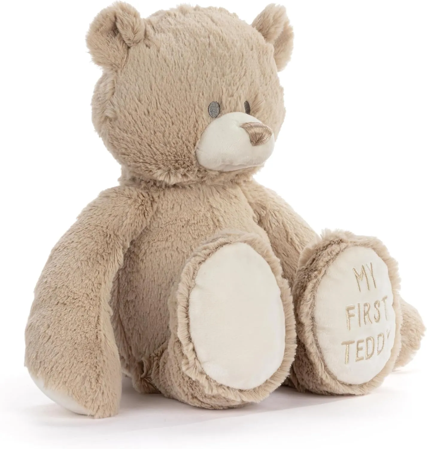 DEMDACO Welcome to The World, 12 x 11 Inch, Ultra Soft Polyester, Huggable, Cuddly, Toy, Stuffed Plush Animal, Brown, My First Teddy Bear