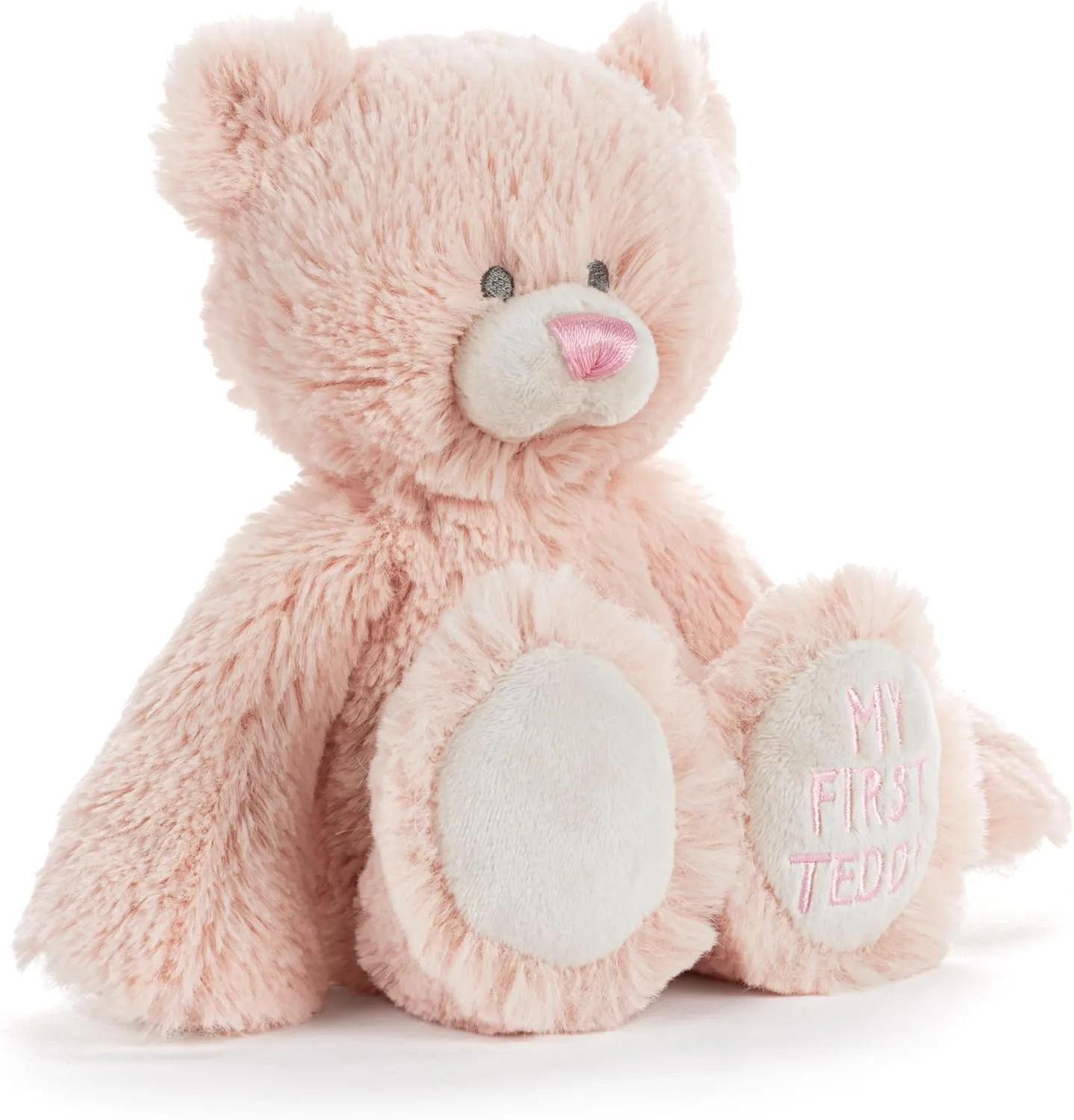 DEMDACO Welcome to The World, Mini 7.5 x 6.5 Inch, Ultra Soft Polyester, Huggable, Cuddly, Toy, Stuffed Plush Animal, Pink, My First Teddy Bear