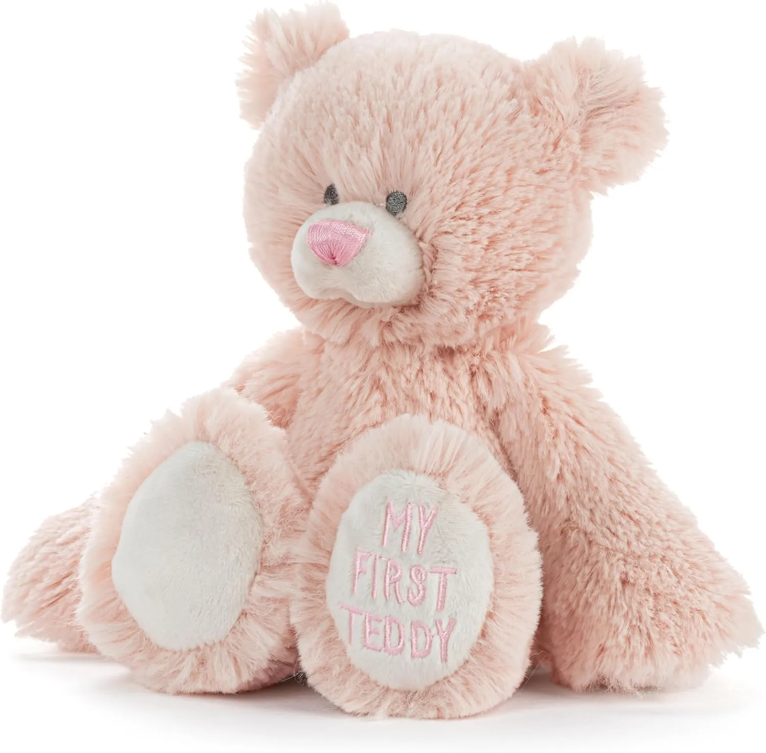 DEMDACO Welcome to The World, Mini 7.5 x 6.5 Inch, Ultra Soft Polyester, Huggable, Cuddly, Toy, Stuffed Plush Animal, Pink, My First Teddy Bear