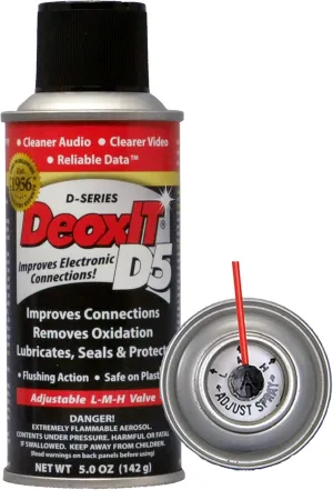 DeoxIT D5S-6 Spray, More Than A Contact Cleaner, 142g, Integrated Straw, Pack of 1