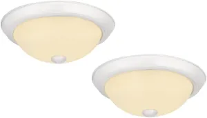 Design House 11 Inch Hays Integrated LED Ceiling Light 2-Pack with Frosted Glass, White, 579177