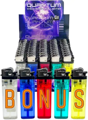 Disposable Lighters (Pack of 50) | Quantum® | Bonus 5pk Included | 55 Pack of Total Lighters