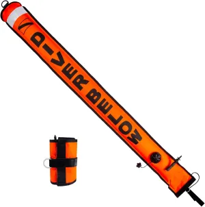 Diving SMB Surface Marker Buoy, High Visibility Inflatable Scuba Signal Tube with Reflective Strip, Safety Sausage Surface Signal Marker Buoy Float for Underwater Diving Snorkeling