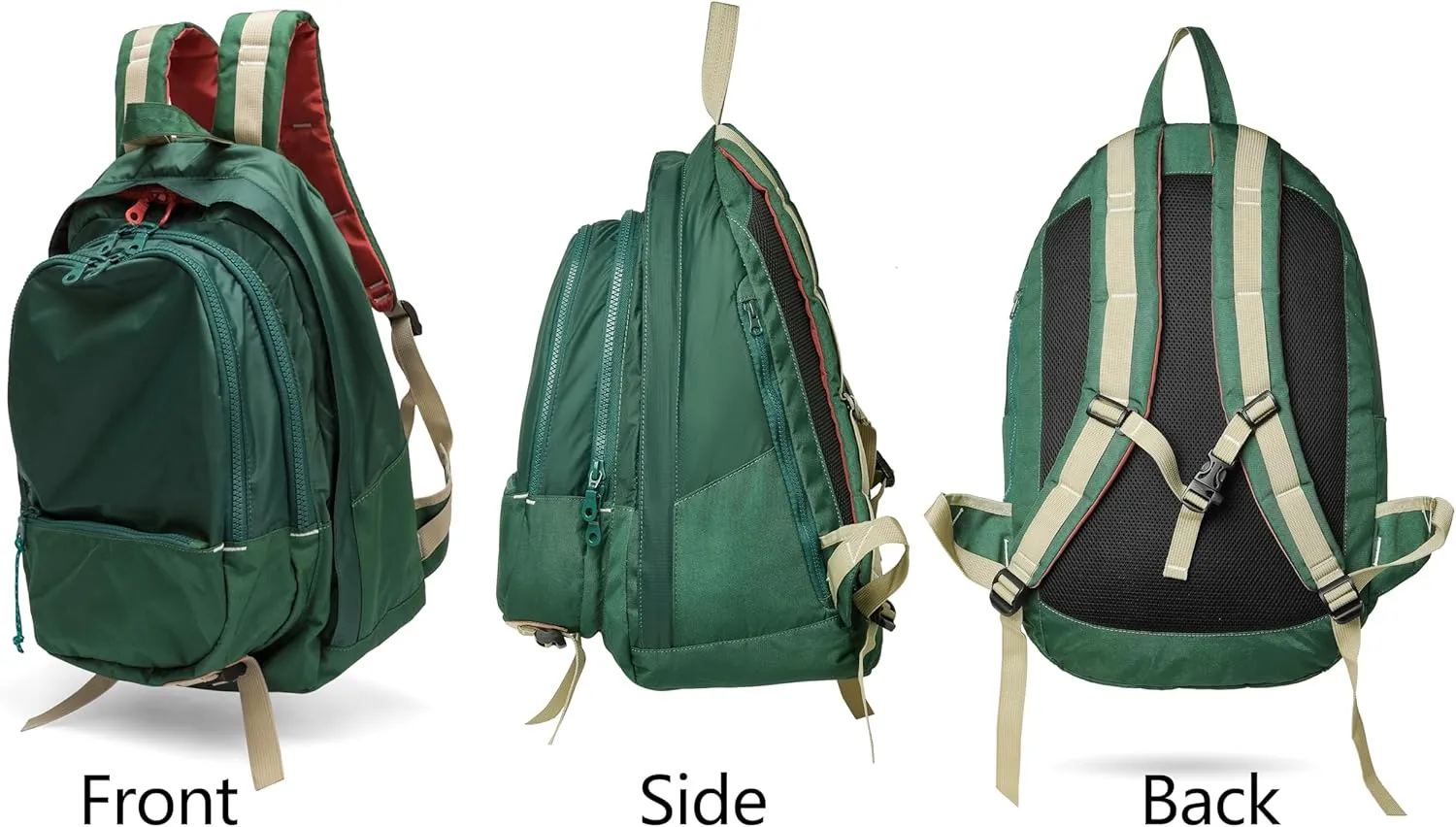 DORIS&JACKY UNISEX Campus Backpack Large Capacity Travel Casual Daypack For Women (Large-Green)
