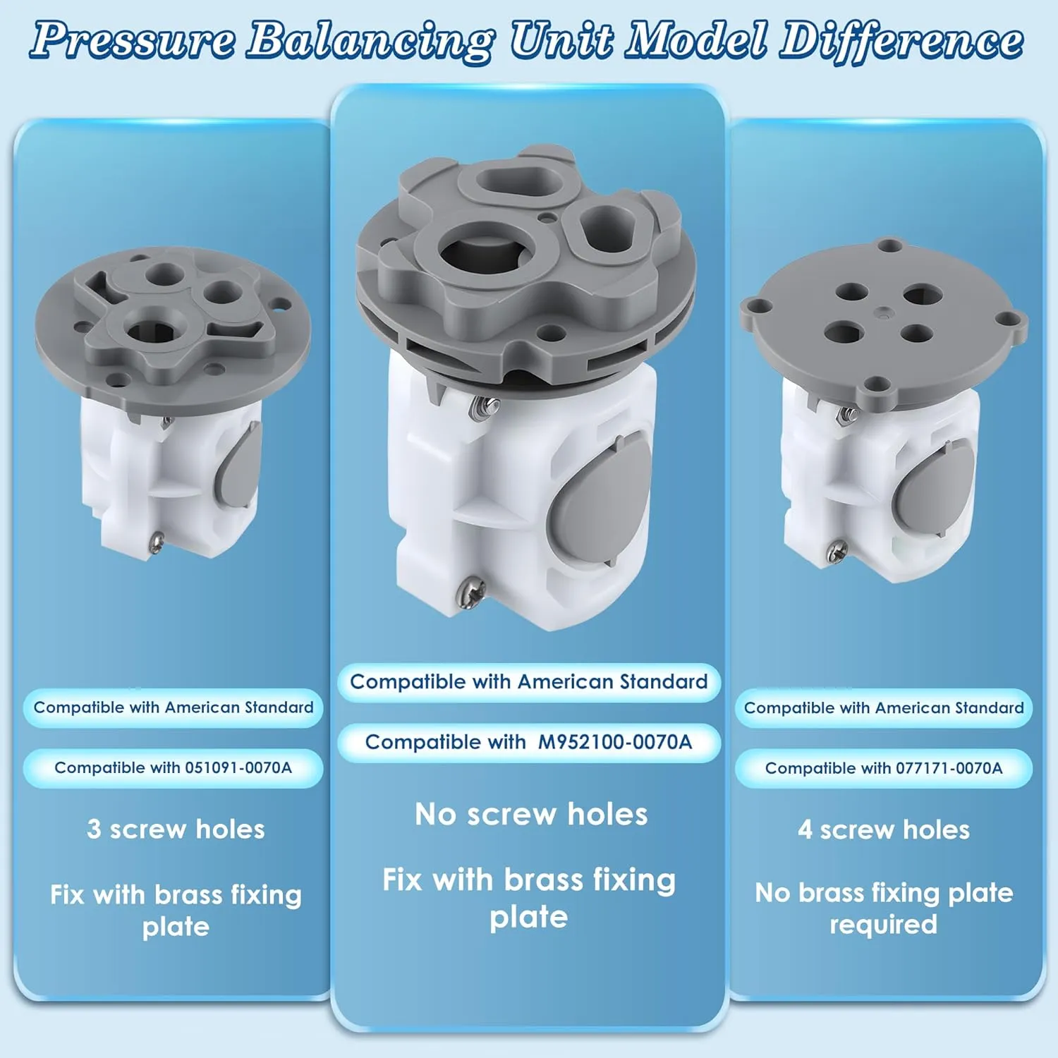 Dreyoo 1 Pack Pressure Balancing Unit Compatible with American Standard M952100-0070a, R110, R120, R115, R125 for Single Control Bath Tub and Shower Faucets Valves