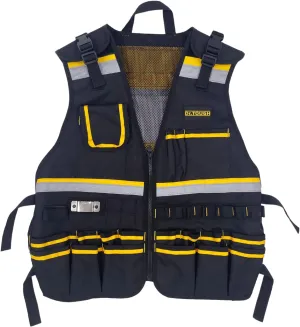 Dr.TOUGH Work Vest for Men Reflective Vest Black Safety Vest for Men Tool Vest For Carpenters Electrician