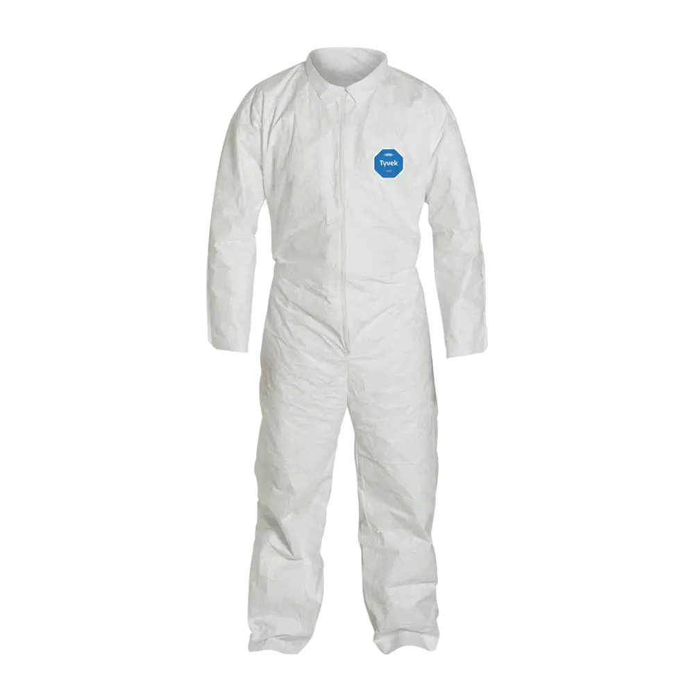 DuPont Tyvek 400 TY120S Disposable Protective Coverall, White, Large (Pack of 25)
