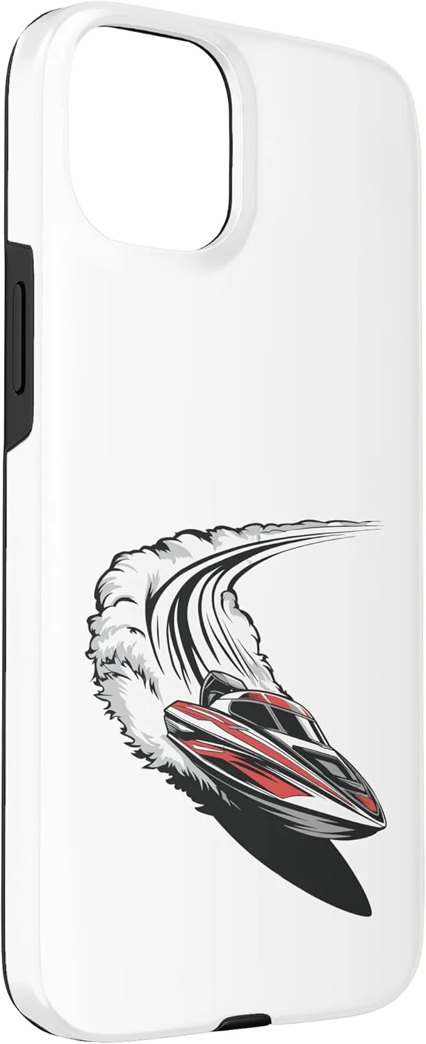Dynamic Speedboat Racing Water Spray Motion Case for iPhone 15 Plus