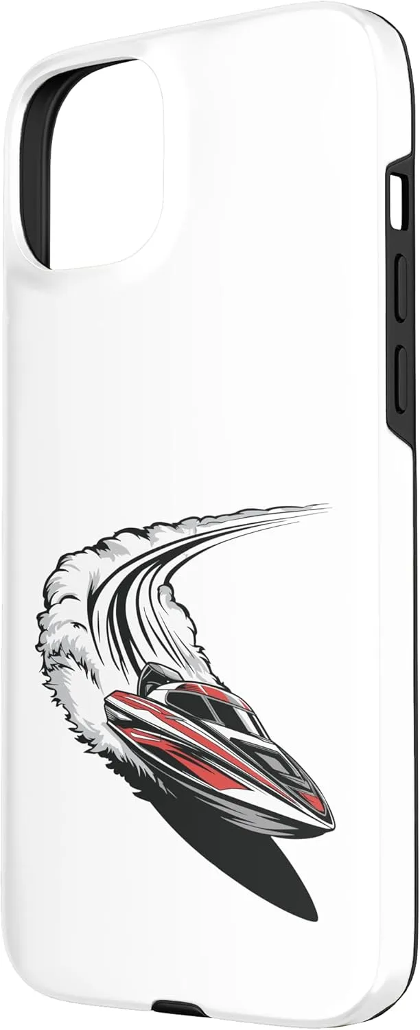Dynamic Speedboat Racing Water Spray Motion Case for iPhone 15 Plus