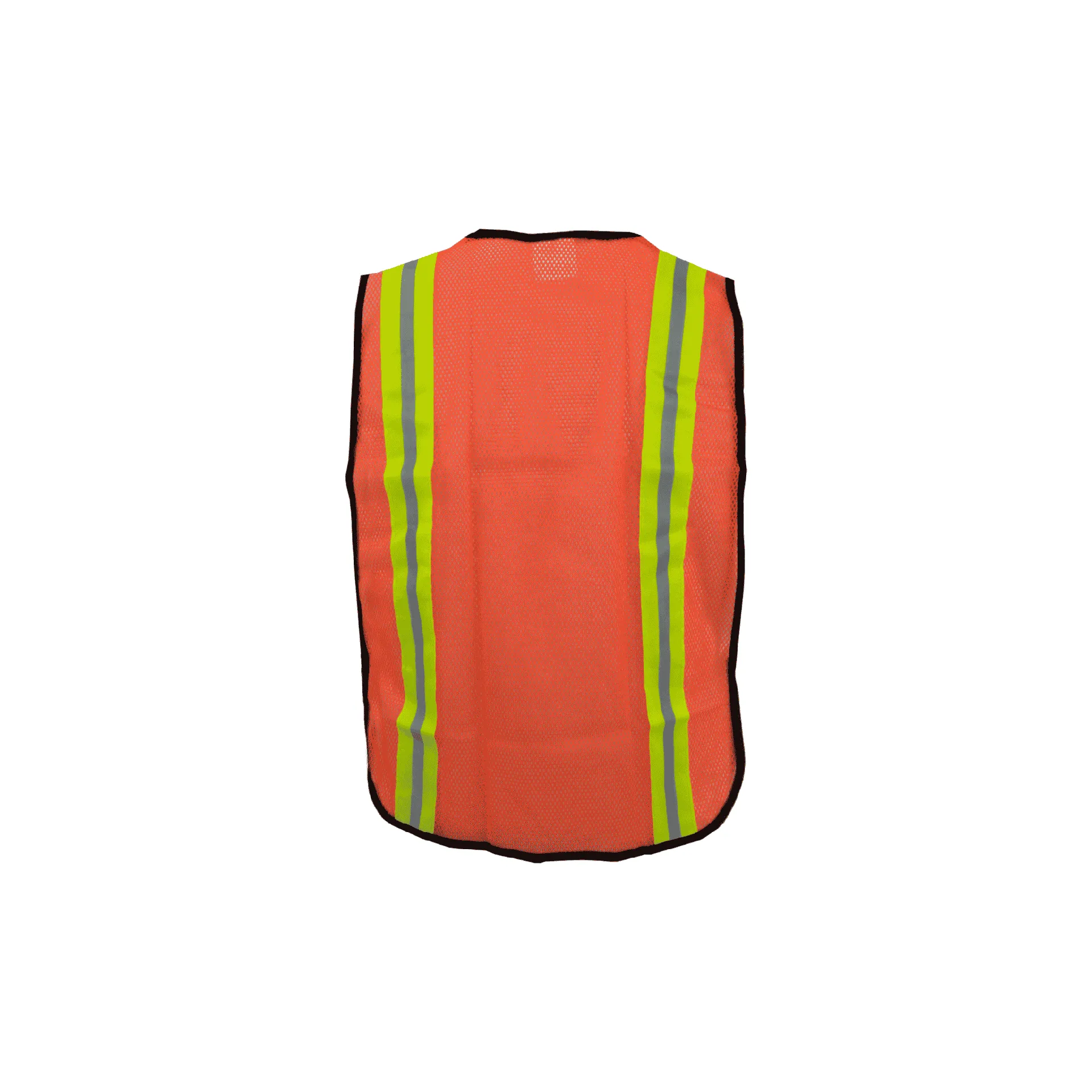 Economy Orange Safety Vest with Two Tone Lime and Silver Tape
