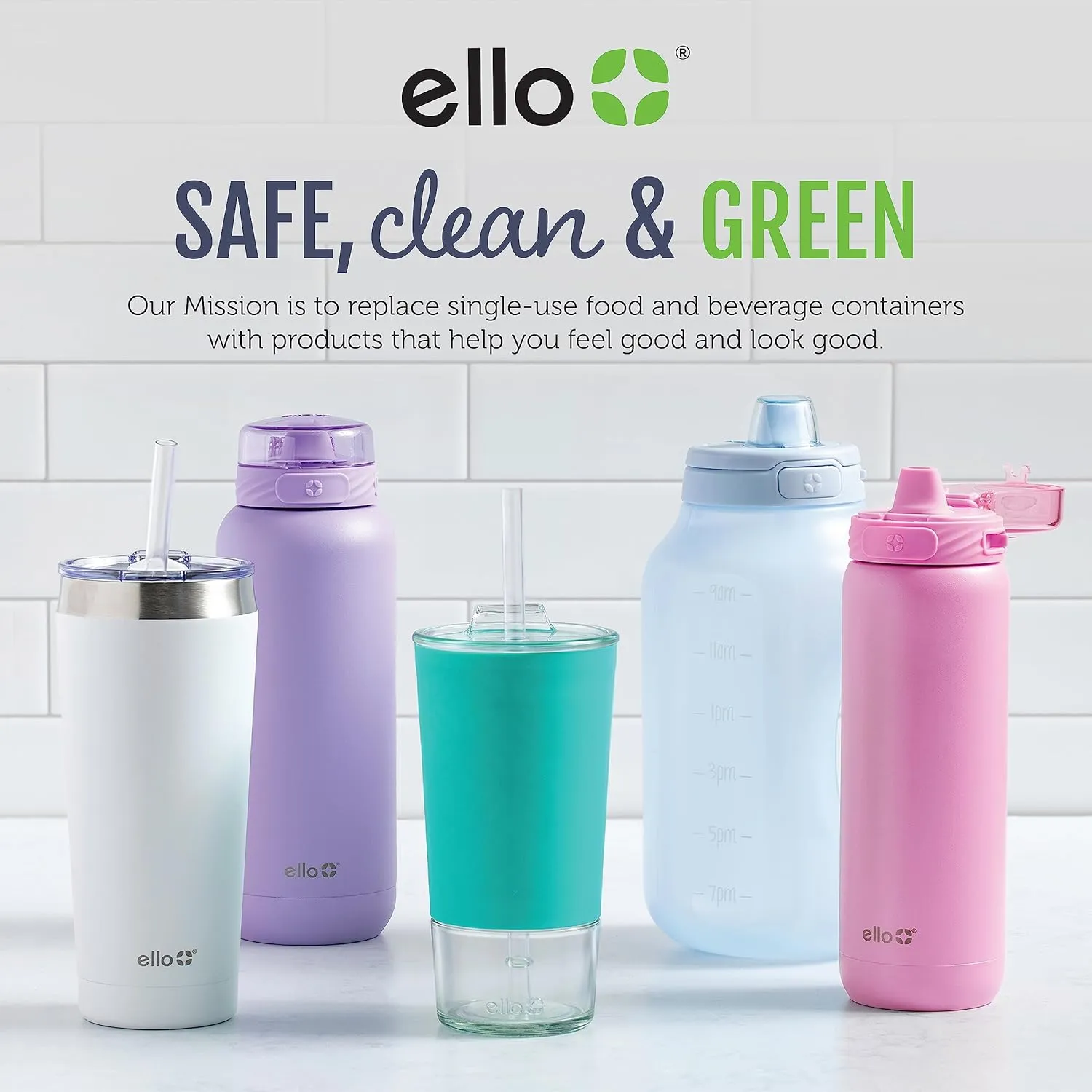 Ello Port 40oz Tumbler with Carry Loop & Integrated Handle, Vacuum Insulated Stainless Steel Reusable Water Bottle, Travel Mug with Leak Proof Lid & Straw, Perfect for Iced Coffee & Tea, Cream