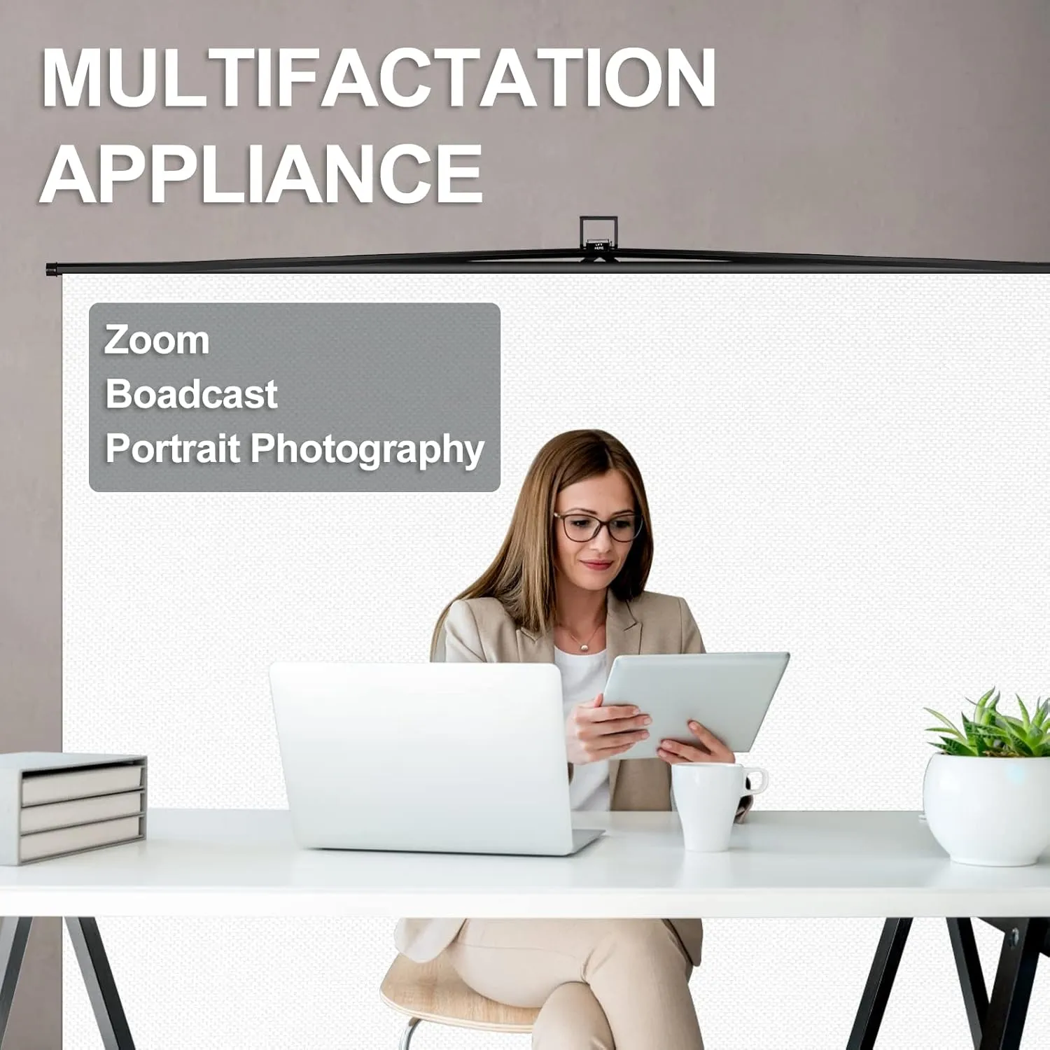 EMART 77x92in Collapsible Chromakey Panel White Screen for Photo Backdrop Video Studio,Portable Pull Up,Solid Aluminium Base Wrinkle-Resistant Fabric,Auto-Locking Air Cushion Frame