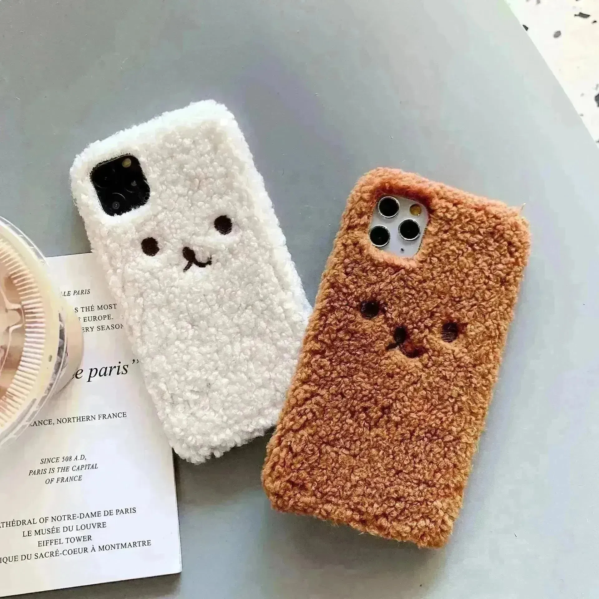 Embroidery Plush Cartoon Bear Phone Case