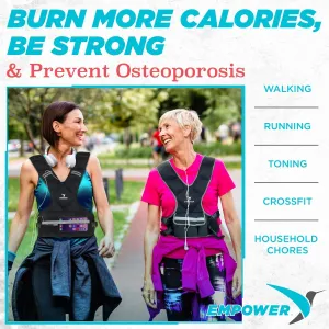 Empower Weighted Walking Vest for Women – Strengthen Muscles, Boost Bone Health, and Burn More Calories (fixed 8lbs, adjustable 4-10lbs or 10-16lbs)