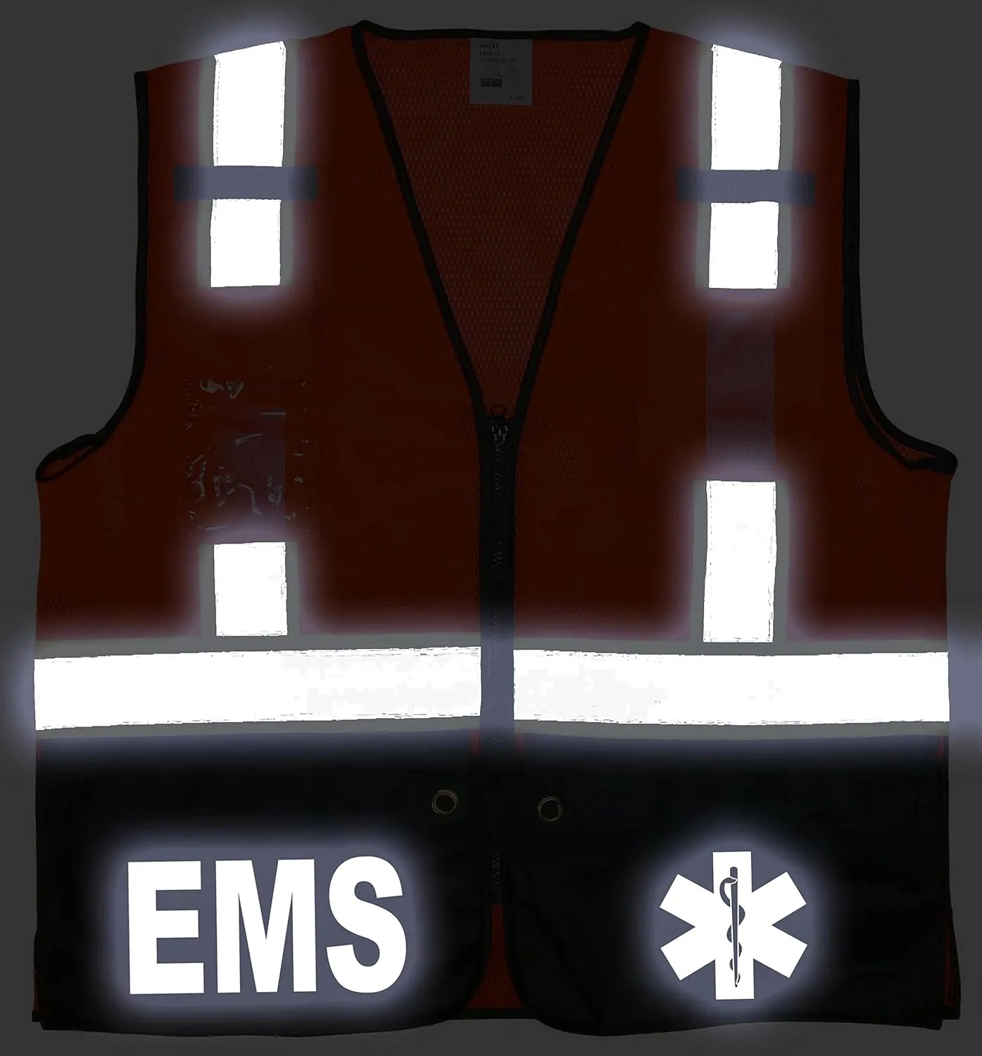 EMS Survivor Safety Vest, Type R Class 2, Reflective logos with Jumbo back pocket.