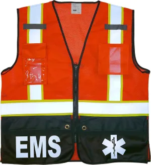 EMS Survivor Safety Vest, Type R Class 2, Reflective logos with Jumbo back pocket.