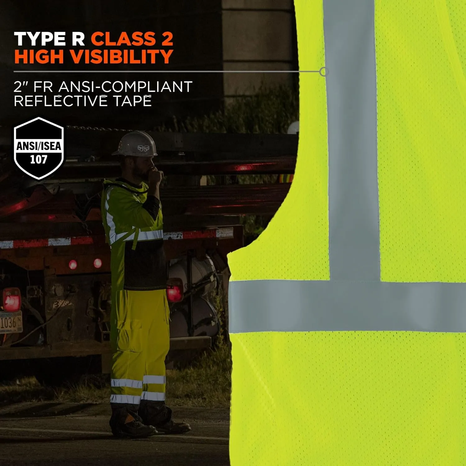 Ergodyne unisex-adult Glowear 8263frhl Hi-vis Fr Safety Vest - Class 2, Nfpa 70e, Mesh, Hook & Loop, Economy