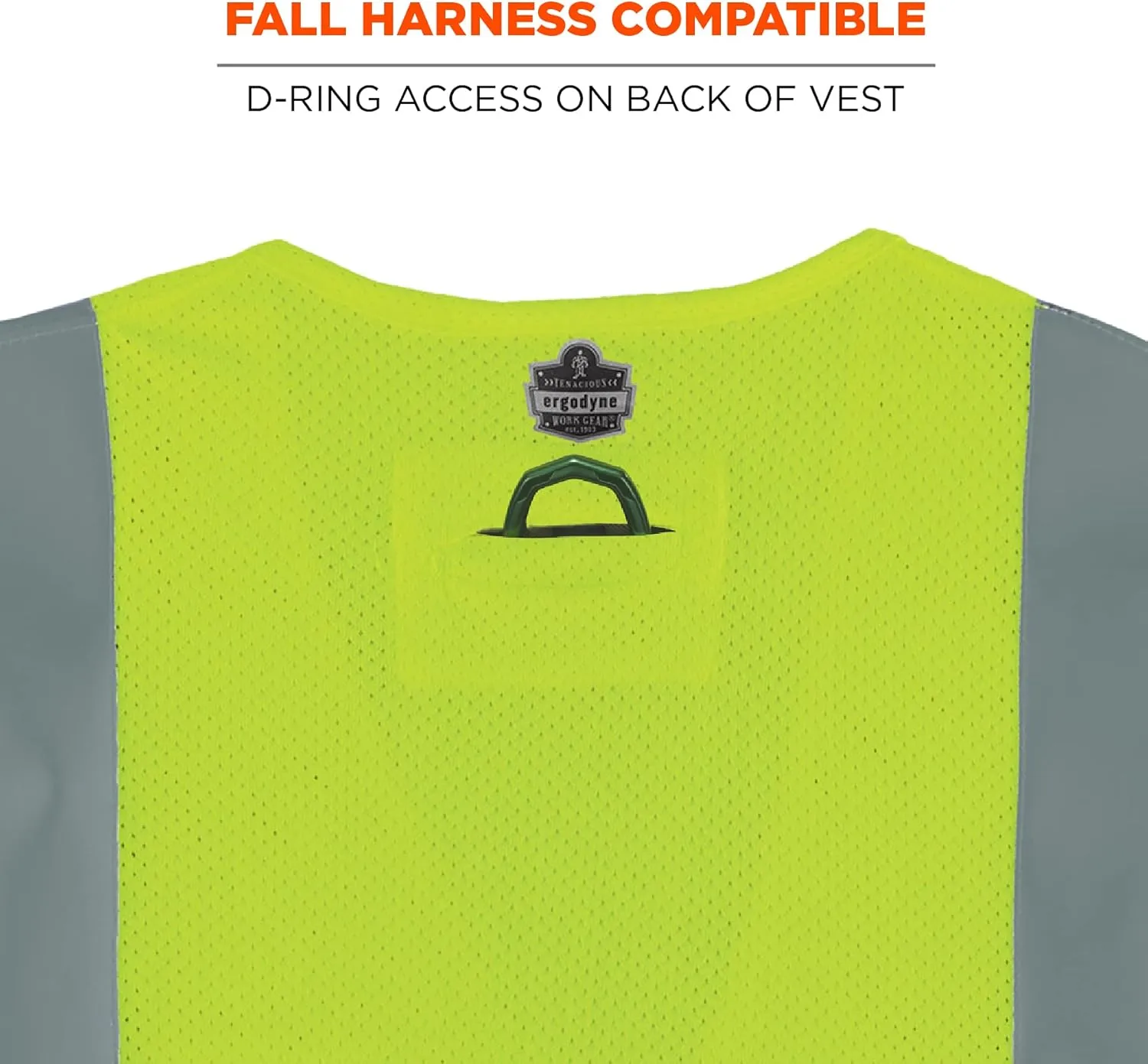Ergodyne unisex-adult Glowear 8263frhl Hi-vis Fr Safety Vest - Class 2, Nfpa 70e, Mesh, Hook & Loop, Economy