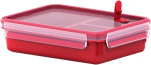 ESMA Emsa Clip & Micro rect, 1.20 L with Inserts, Red, 36.8 x 17.7 x 23.5 cm