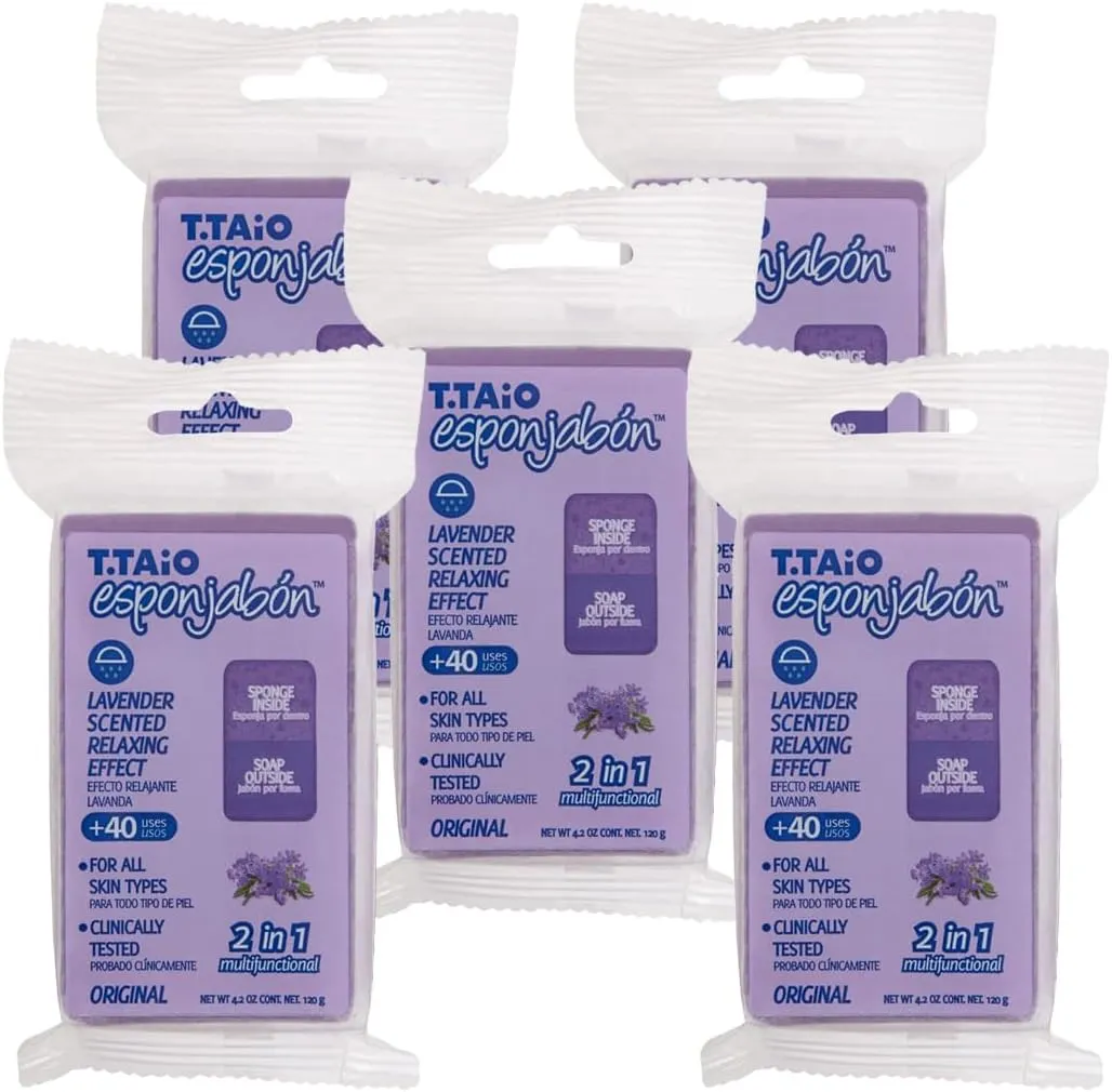 EsponJabon Lavender, Relaxing Effect - 5 Pack