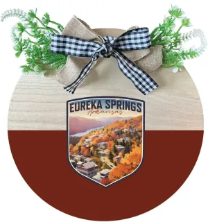 Eureka Springs Little Switzerland of the Ozarks Design Souvenir Wooden Wreath Welcome Sign 2-Pack