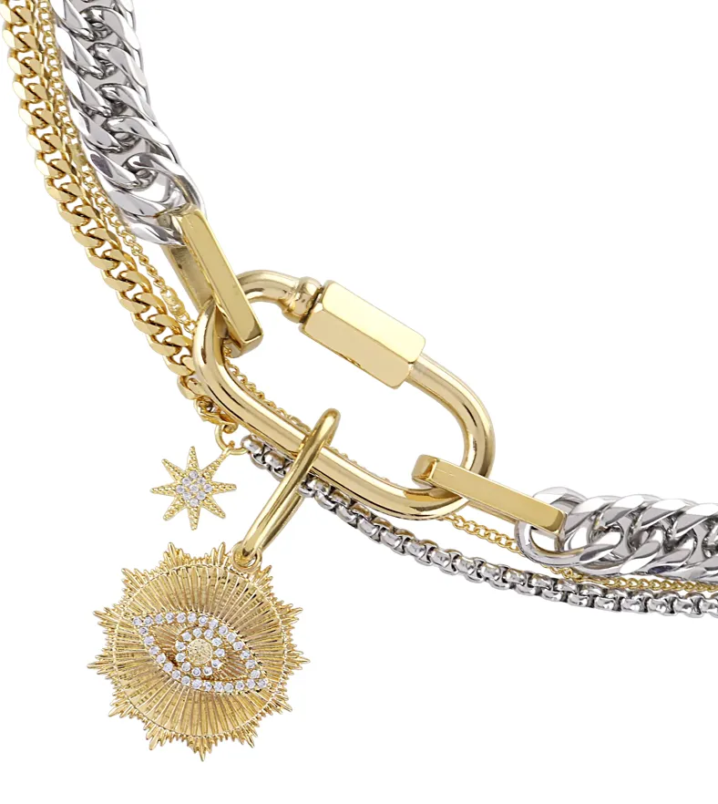  Evil Eye Carabiner Necklace