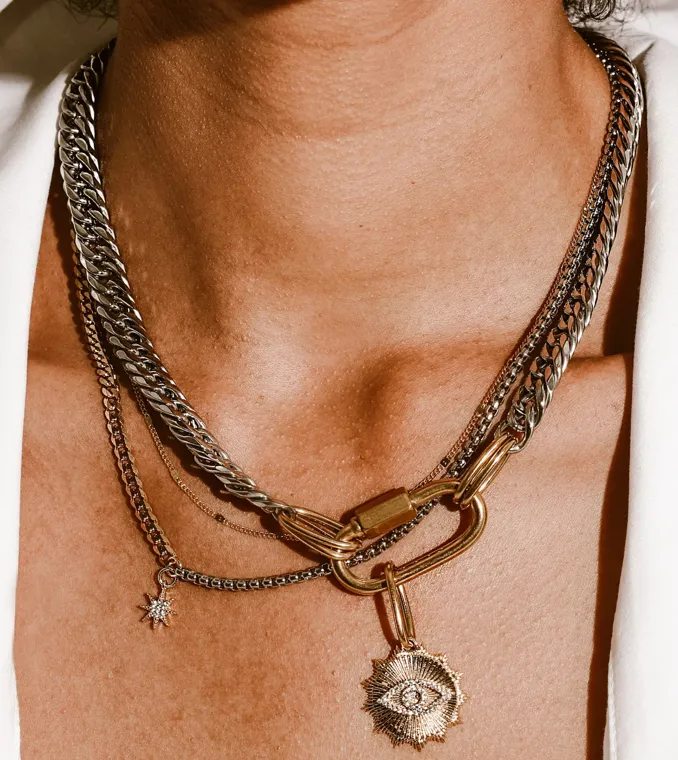  Evil Eye Carabiner Necklace