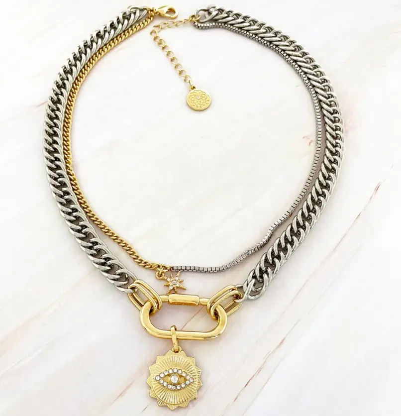  Evil Eye Carabiner Necklace