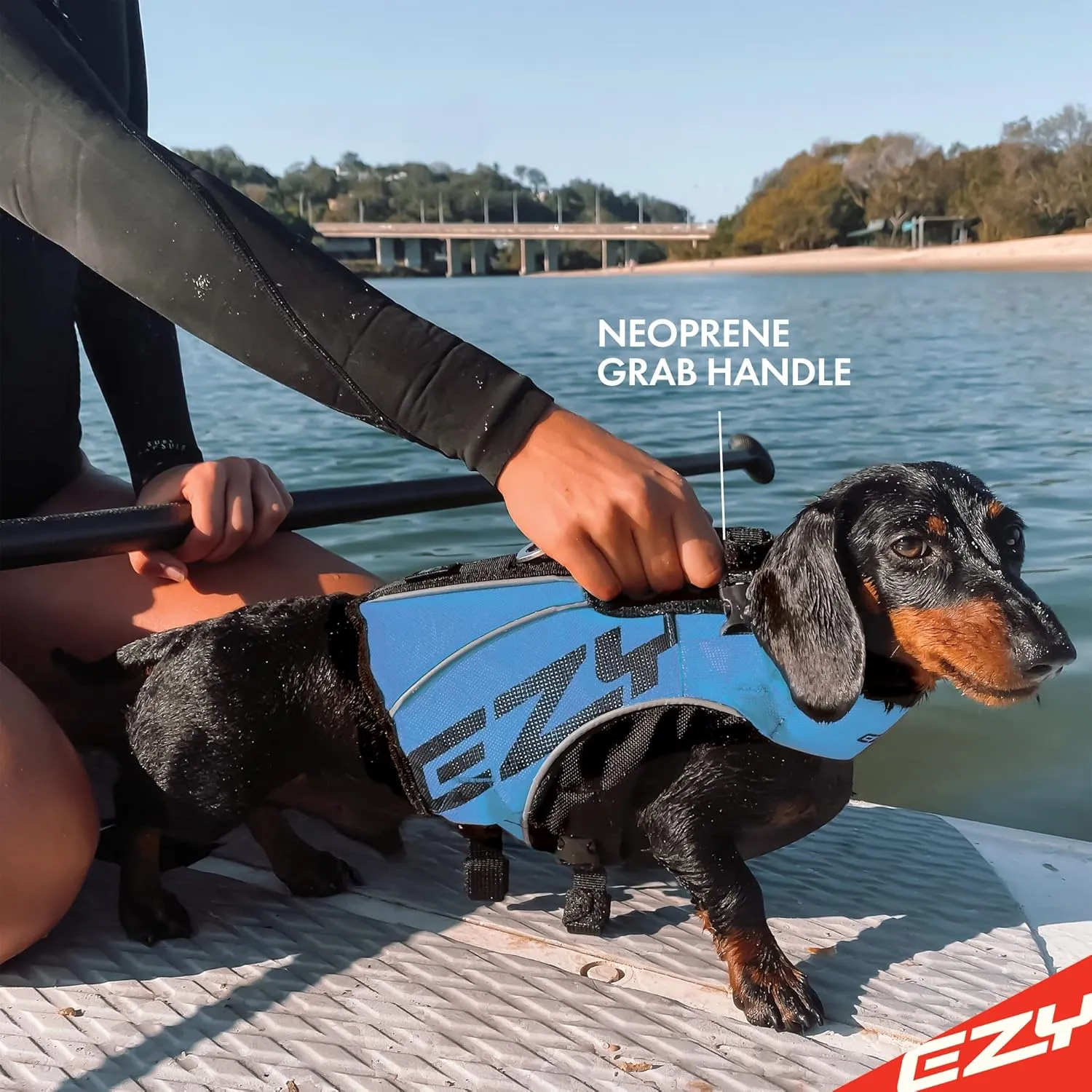 EzyDog DFD X2 Dog Life Jacket - Adjustable Swimming Safety Life Vest Preserver with Continuous Neck Flotation, Reflective Trim, & Grab Handle (Large, Pink)