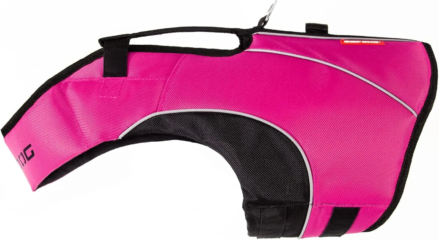 EzyDog DFD X2 Dog Life Jacket - Adjustable Swimming Safety Life Vest Preserver with Continuous Neck Flotation, Reflective Trim, & Grab Handle (Large, Pink)