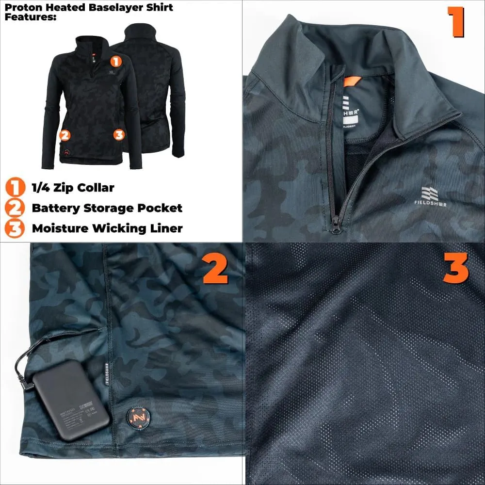 Fieldsheer Mobile Warming Women's Proton Heated Baselayer Shirt with Battery Pack