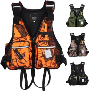 Fishing Jackets with Adjustable Shoulder Waist, Whistle for Swimming Water Equipment Boat Kayak