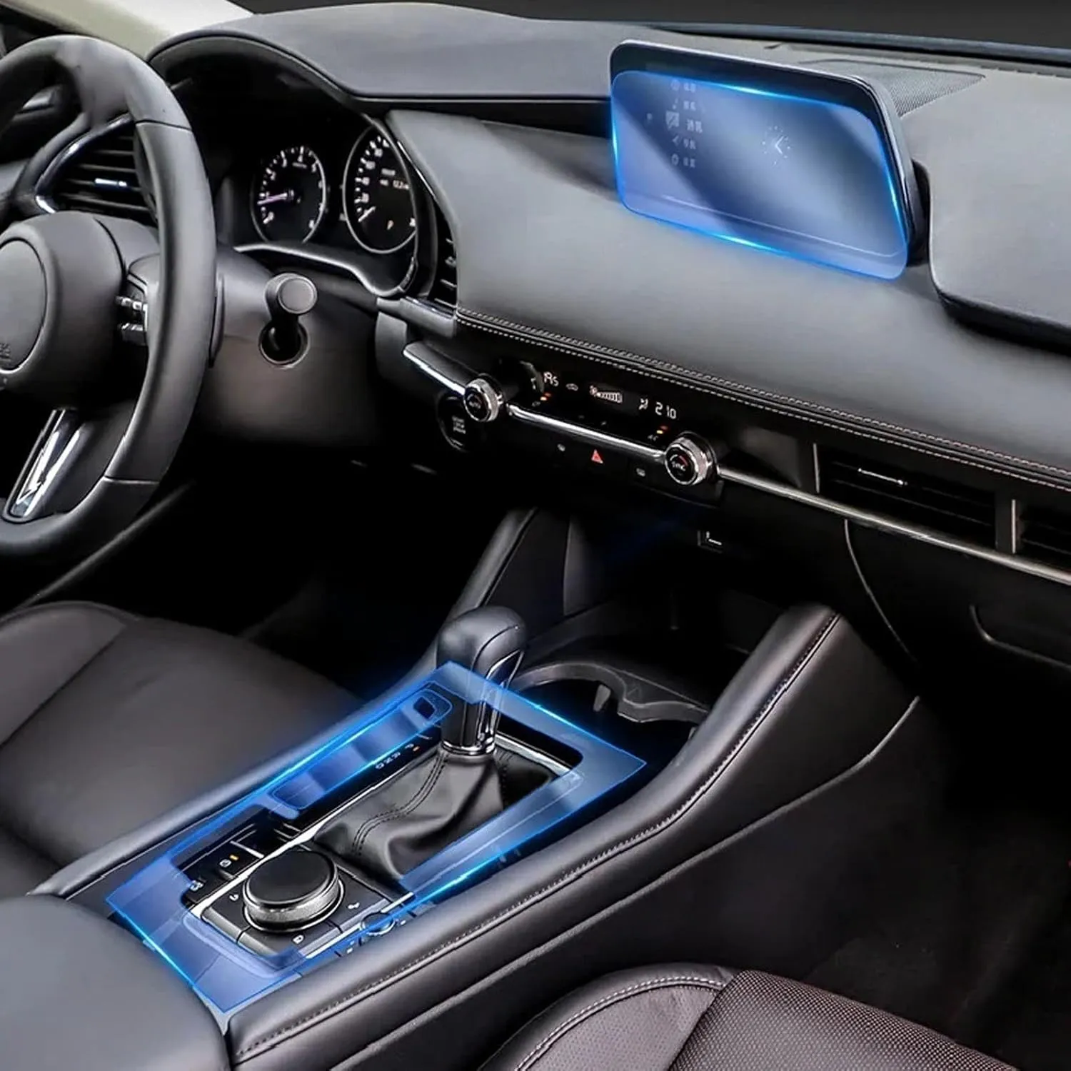 Fit for Mazda 3 Axela 2018-2024 Car Interior Car Door Center Console Gear Navigation Transparent TPU Protective Film
