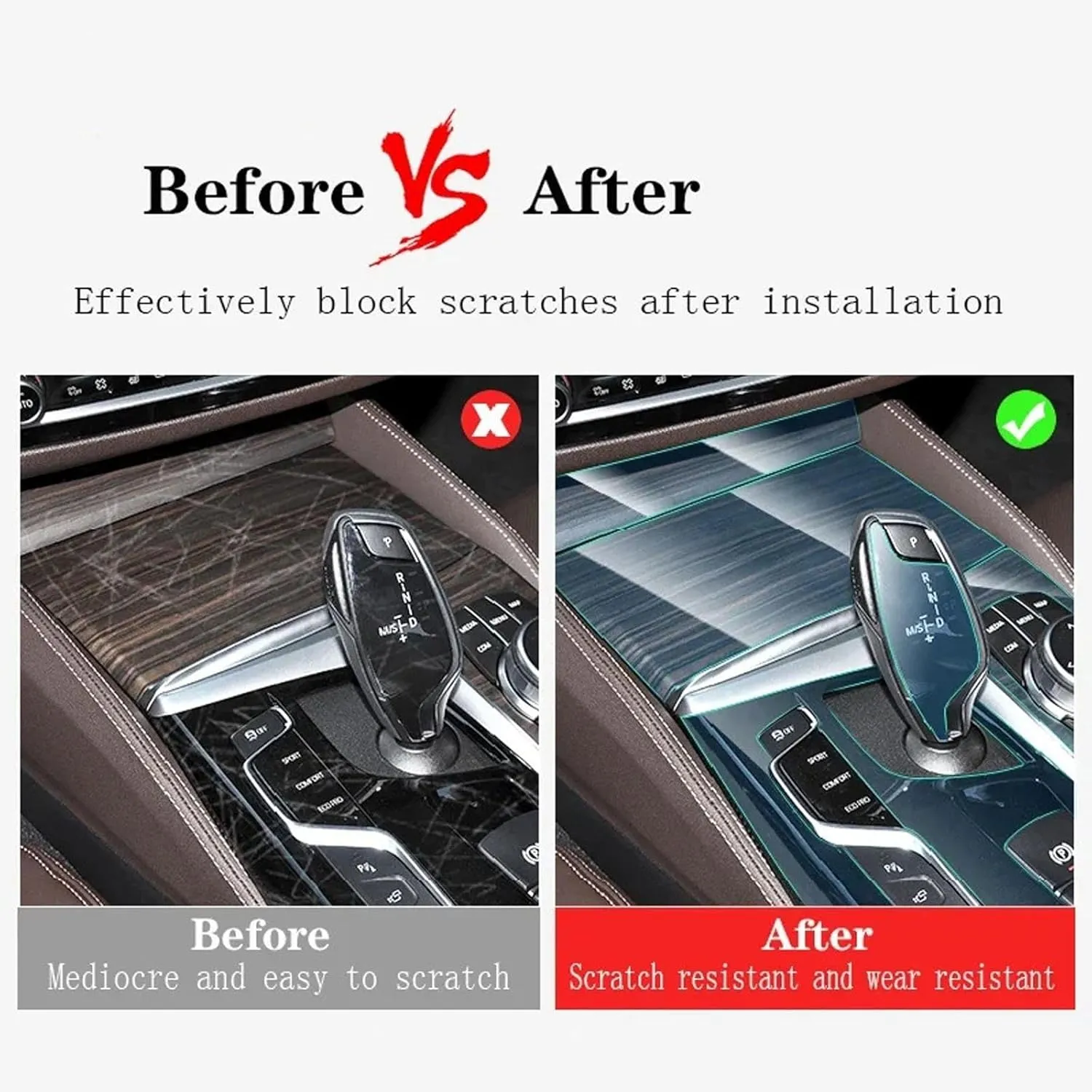Fit for Mazda 3 Axela 2018-2024 Car Interior Car Door Center Console Gear Navigation Transparent TPU Protective Film