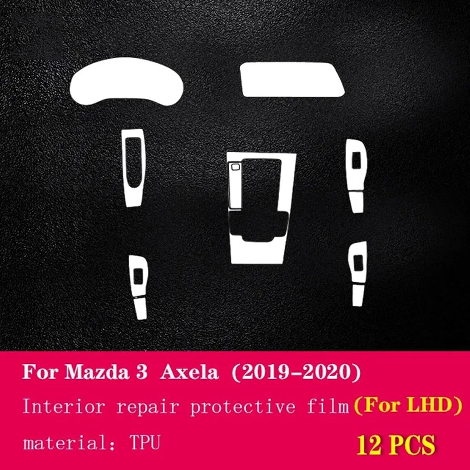 Fit for Mazda 3 Axela 2018-2024 Car Interior Car Door Center Console Gear Navigation Transparent TPU Protective Film