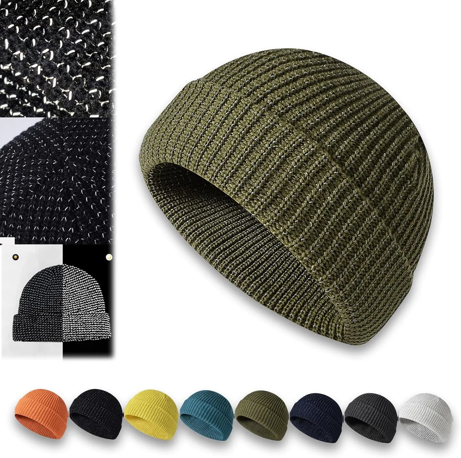 Flex Beanie 2.0 - Unisex Reflective Glow in The Dark Hat With Reflective Fibers and Reflector