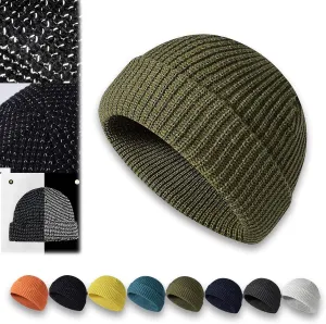 Flex Beanie 2.0 - Unisex Reflective Glow in The Dark Hat With Reflective Fibers and Reflector