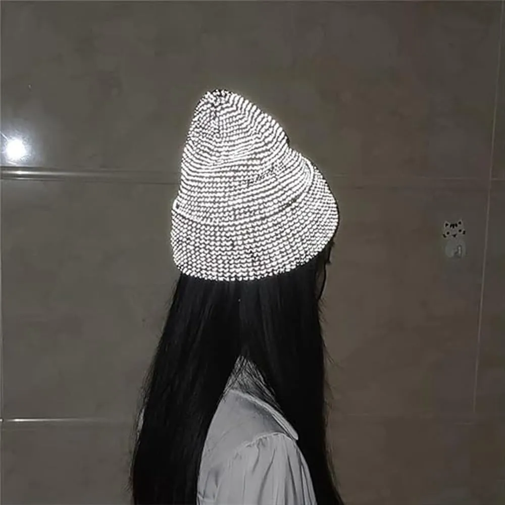 Flex Beanie 2.0 - Unisex Reflective Glow in The Dark Hat With Reflective Fibers and Reflector
