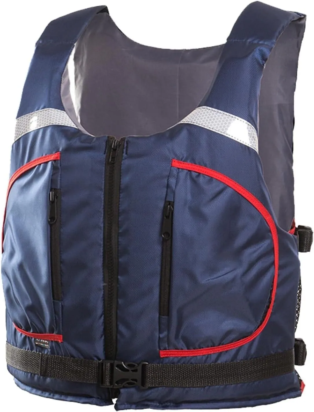 Floating Swim Vest with Zip Pocket and Reflective Stripe, Adjustable, Buoyancy Aid Vest for Boating Kayaking Surfing