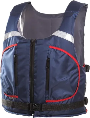 Floating Swim Vest with Zip Pocket and Reflective Stripe, Adjustable, Buoyancy Aid Vest for Boating Kayaking Surfing