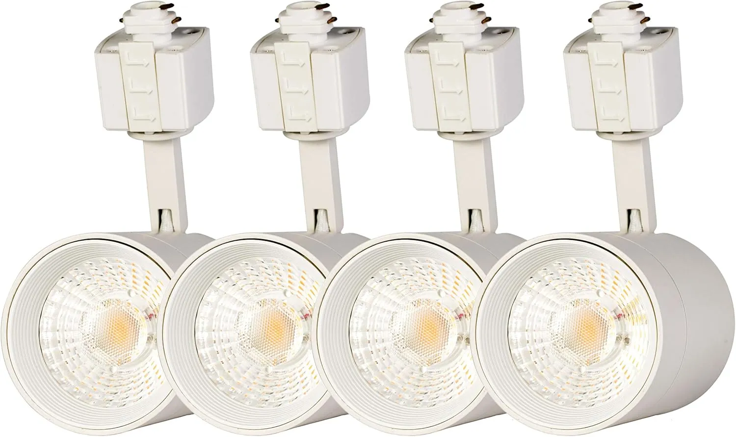 FLSNT 4-Pack LED Track Lighting Heads for 3-Wire-1 Circuit H-Type Track,12W(75W Equiv.),Dimmable,CRI90,800LM,4000K Natural White for Wall Art Exhibition Lighting,White Finishing