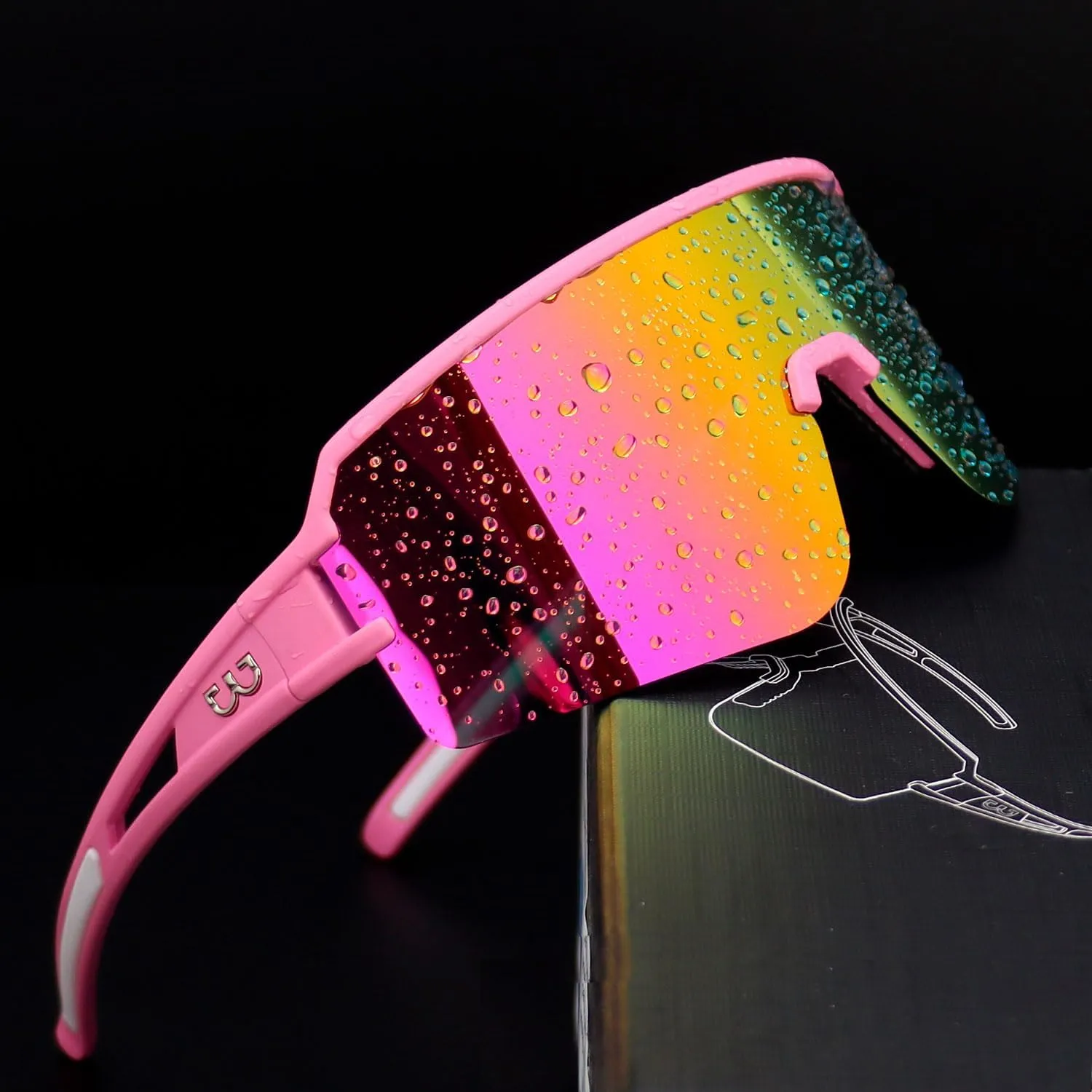 FMY Polarized Cycling Glasses Sports Sunglasses,UV400 Protection Eyewear Baseball Running Fishing for Men Women Youth