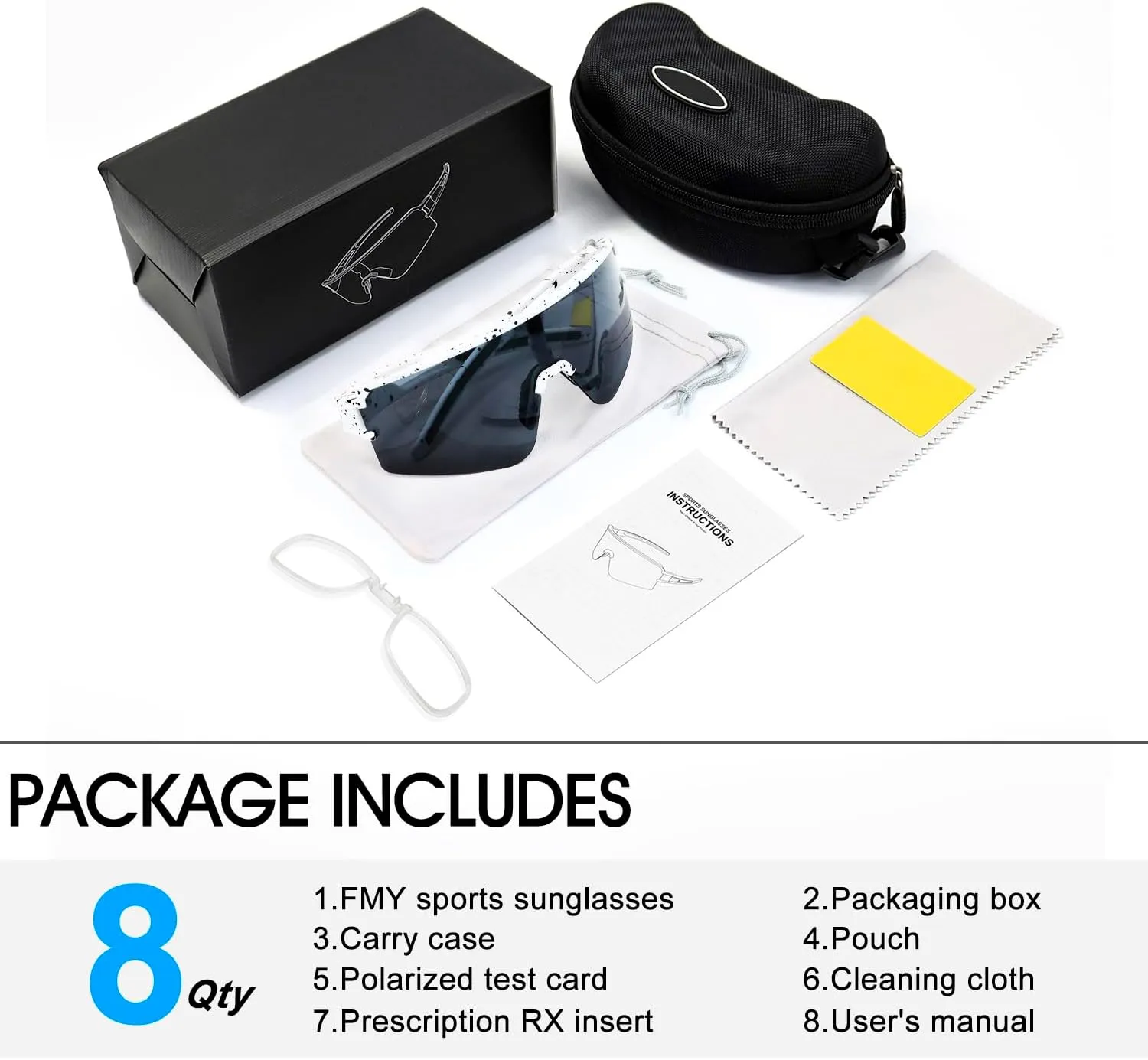 FMY Polarized Cycling Glasses Sports Sunglasses,UV400 Protection Eyewear Baseball Running Fishing for Men Women Youth