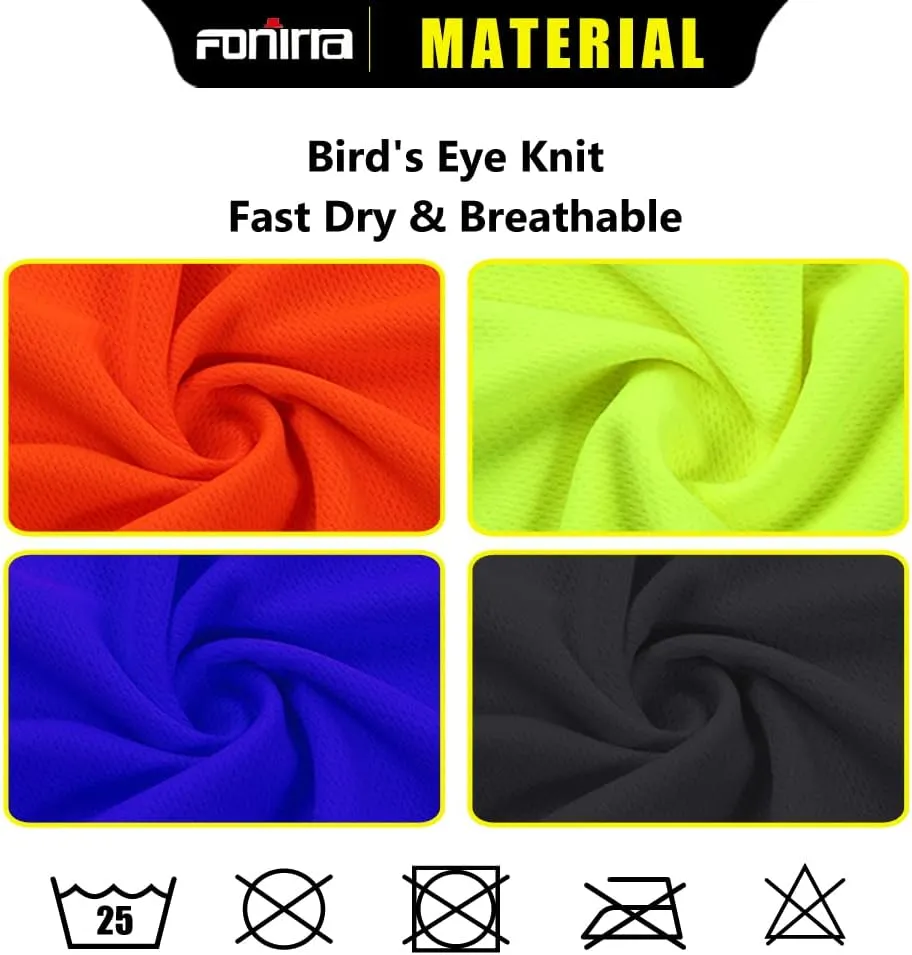 FONIRRA 3pcs Safety Reflective High Visibility T Shirts for Men with Long Sleeve Construction Work Shirts ANSI Class 3