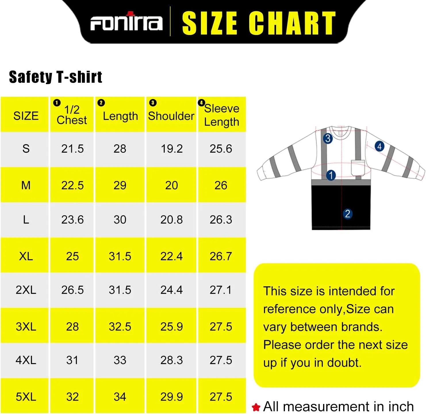 FONIRRA 3pcs Safety Reflective High Visibility T Shirts for Men with Long Sleeve Construction Work Shirts ANSI Class 3