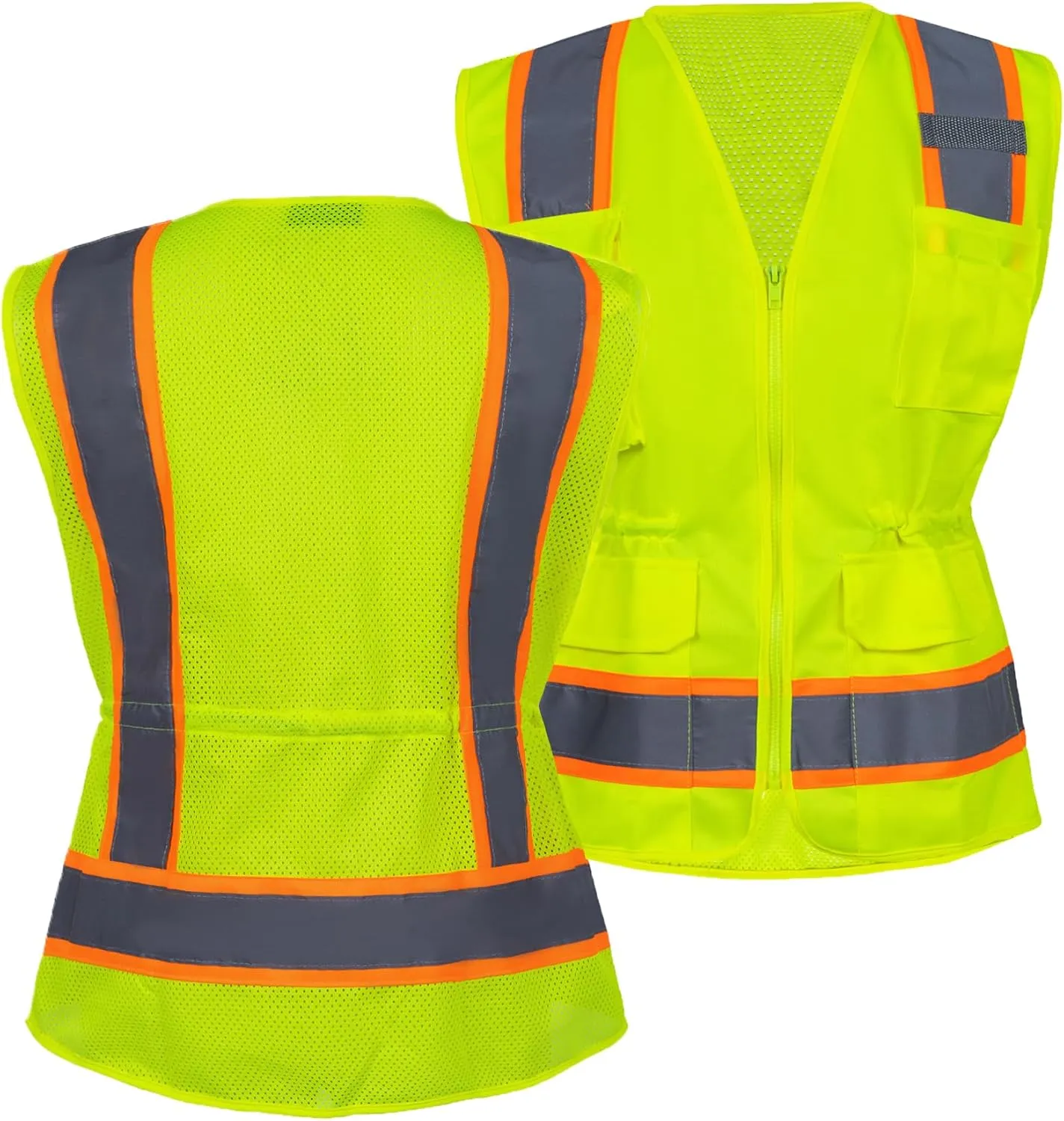 FONIRRA Hi Vis Safety Vest for Women Reflective ANSI Class 2 High Visibility Work Construction Short Sleeve