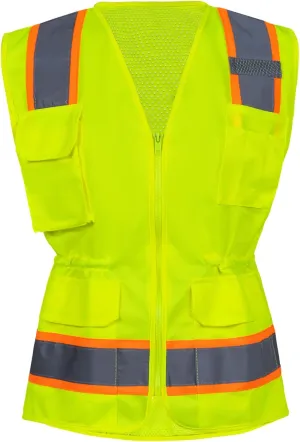 FONIRRA Hi Vis Safety Vest for Women Reflective ANSI Class 2 High Visibility Work Construction Short Sleeve