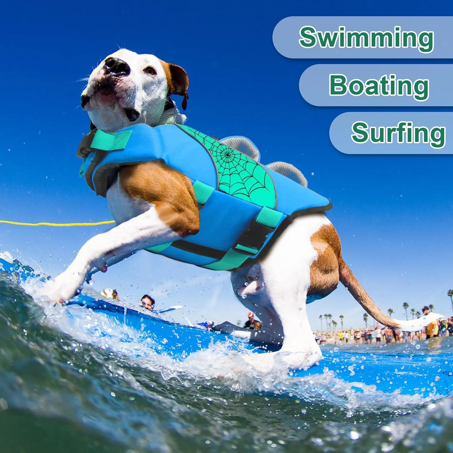 Fragralley Dog Life Jacket with High Buoyancy, Reflective Strips, Rescue Handle, Adjustable Fit, Quick Release Buckles, Tear-Resistant Nylon, Swim Life Vest for Small Medium Large Dogs