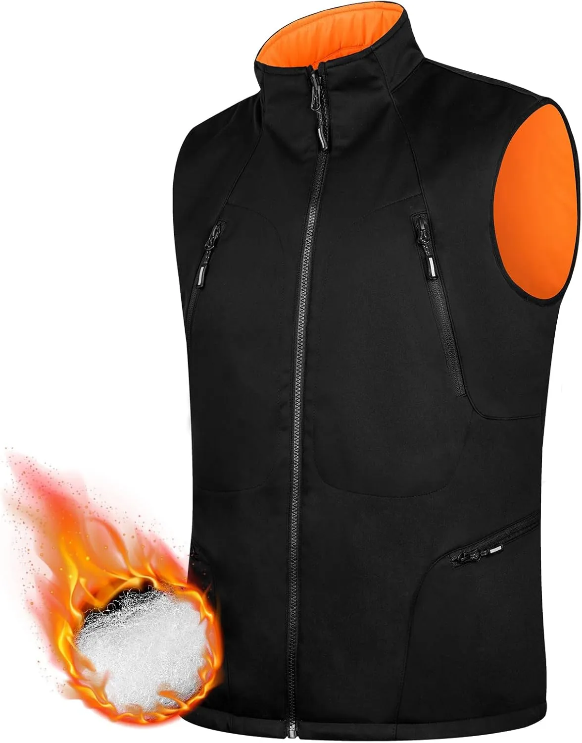 FREE SOLDIER Men's Warm Golf Vest Outerwear Windproof Reversible Puffer Vest Sleeveless Jacket for Casual Hiking Travel