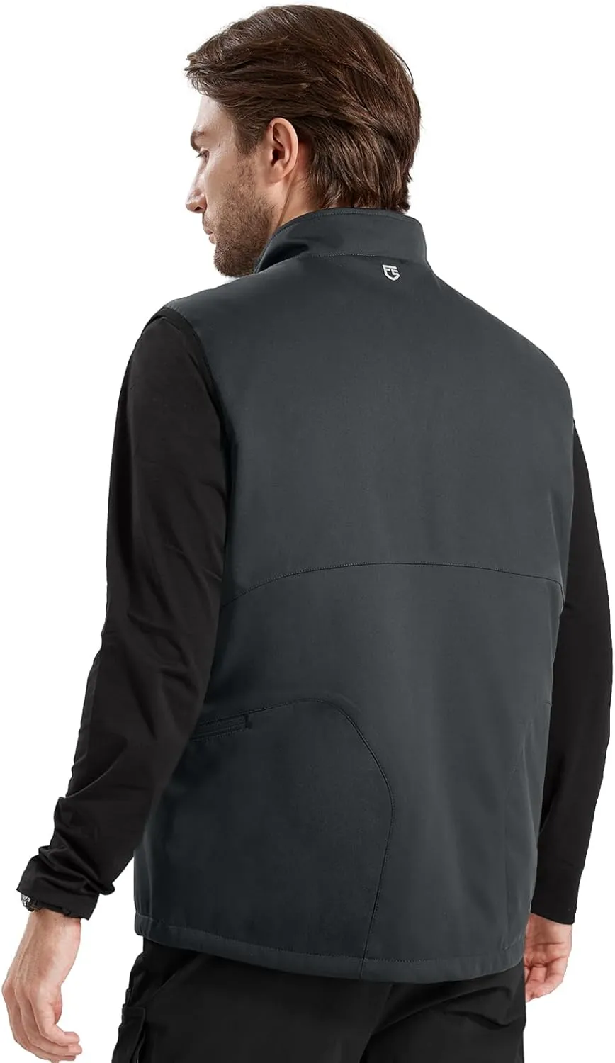 FREE SOLDIER Men's Warm Golf Vest Outerwear Windproof Reversible Puffer Vest Sleeveless Jacket for Casual Hiking Travel